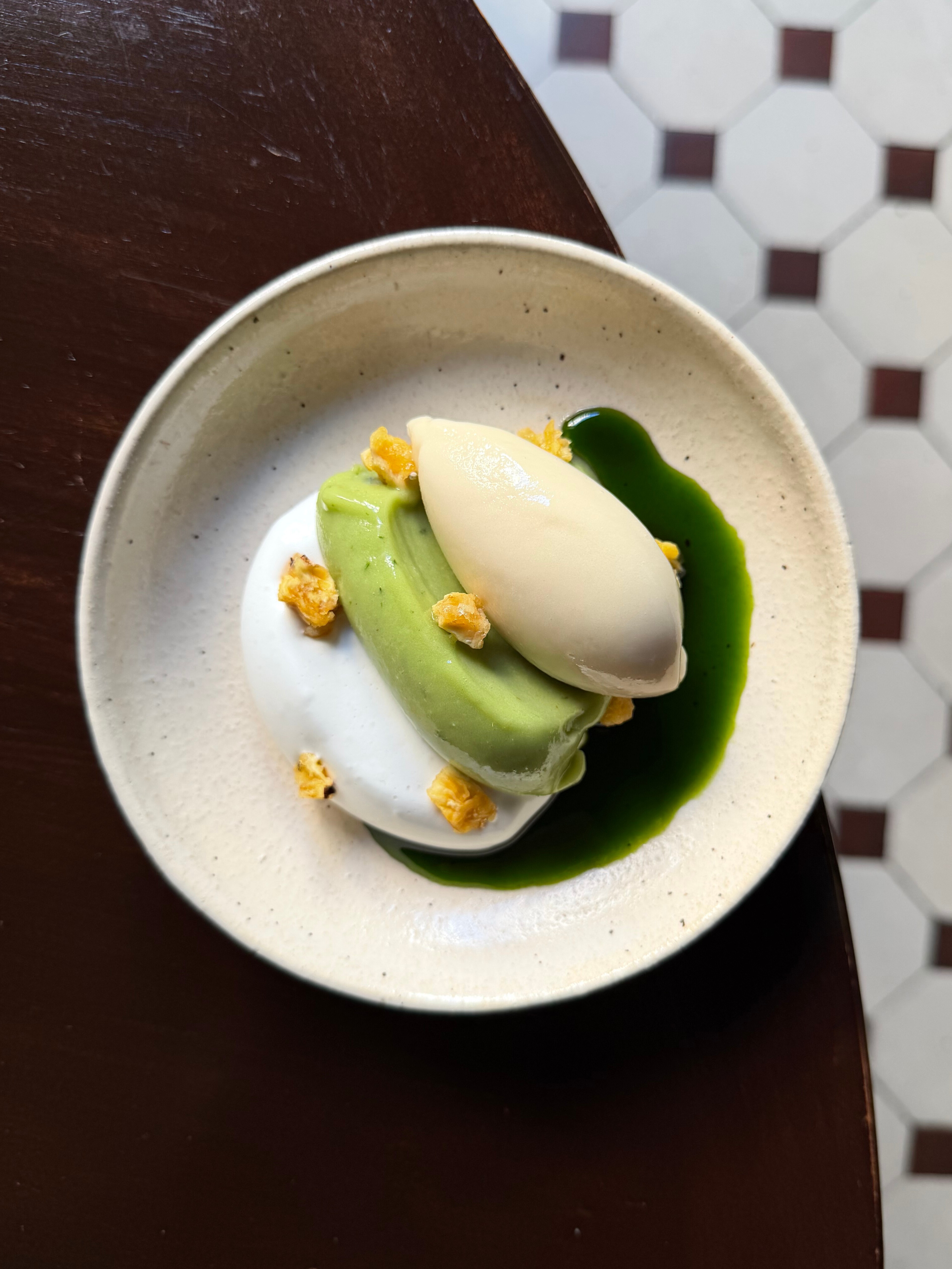 Restaurant Nolla Pickled Ginger and Spruce ice cream. Dining in Helsinki | Finnish restaurant Helsinki